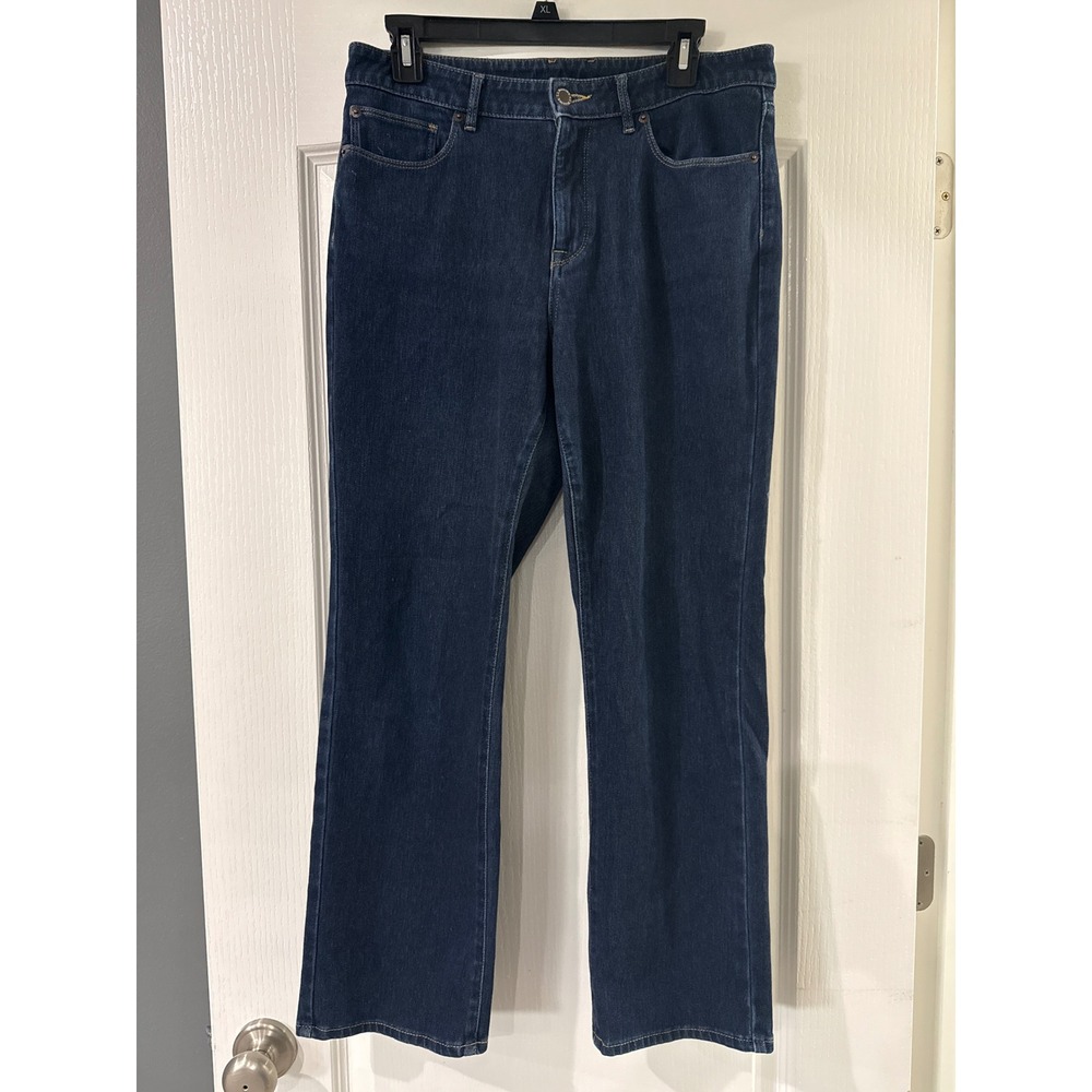 LL Bean Classic Fit Jeans Womens 10 Petite Dark Wash Straight Leg Denim